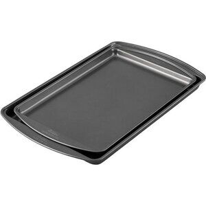 Wilton Premium Non-Stick Bakeware Cookie Baking Sheets Set, 2-Piece, Steel